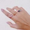 Anello zirconi ovali in scala colore - immagine 2