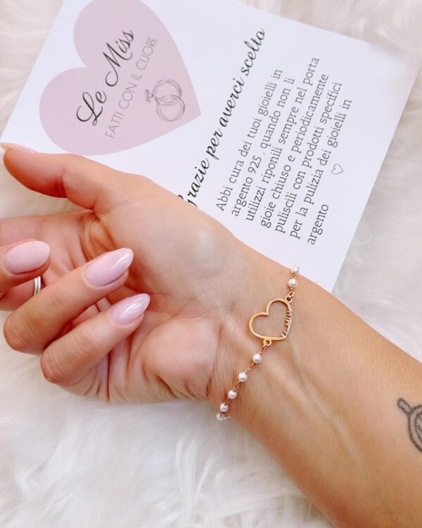 Bracciale cuore personalizzabile