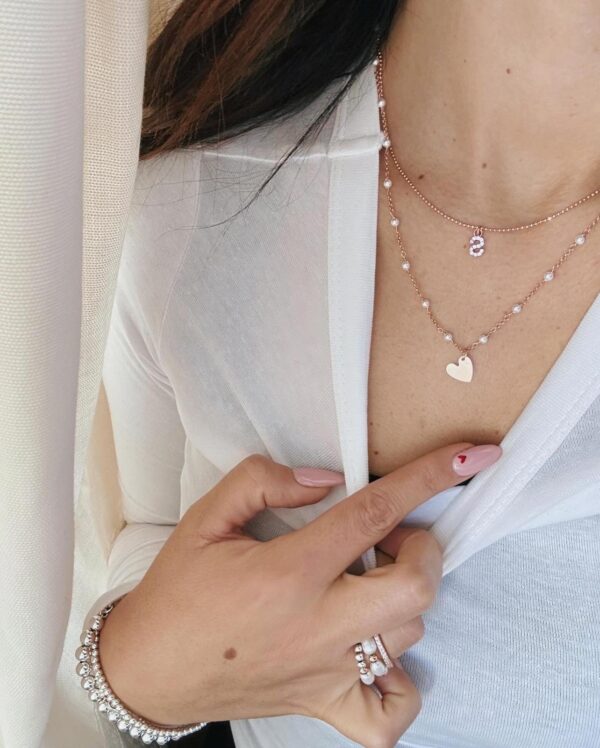 Collana doppio filo perla