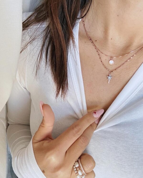 Collana doppio filo diamantata