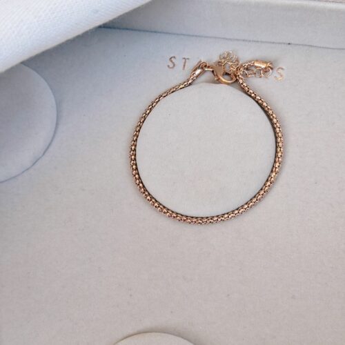 Bracciale funetta lavorata oro rosa