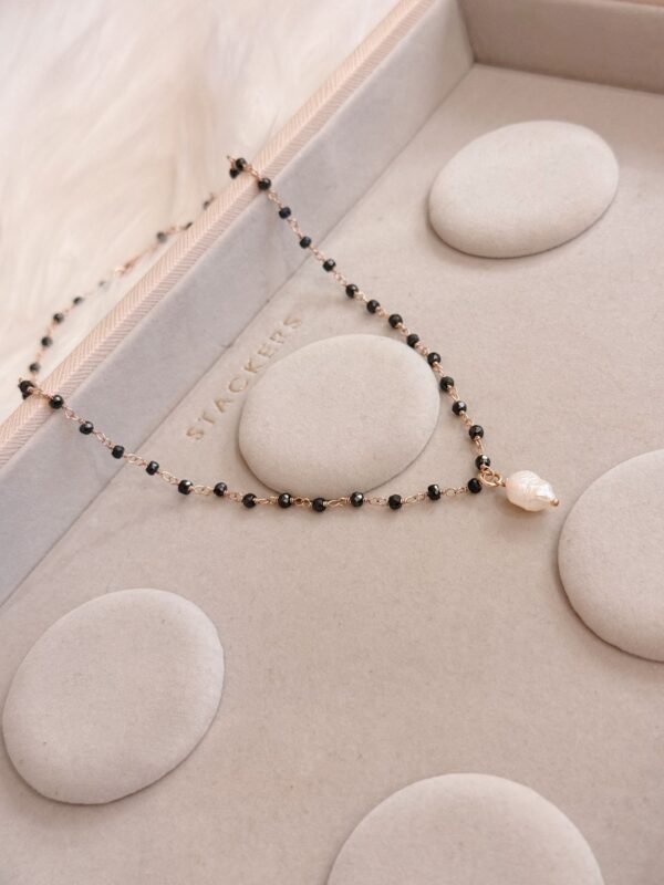 Collana maglia Rosario nera perla big - immagine 3
