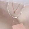 Collana acqua marina e sassolini di perle