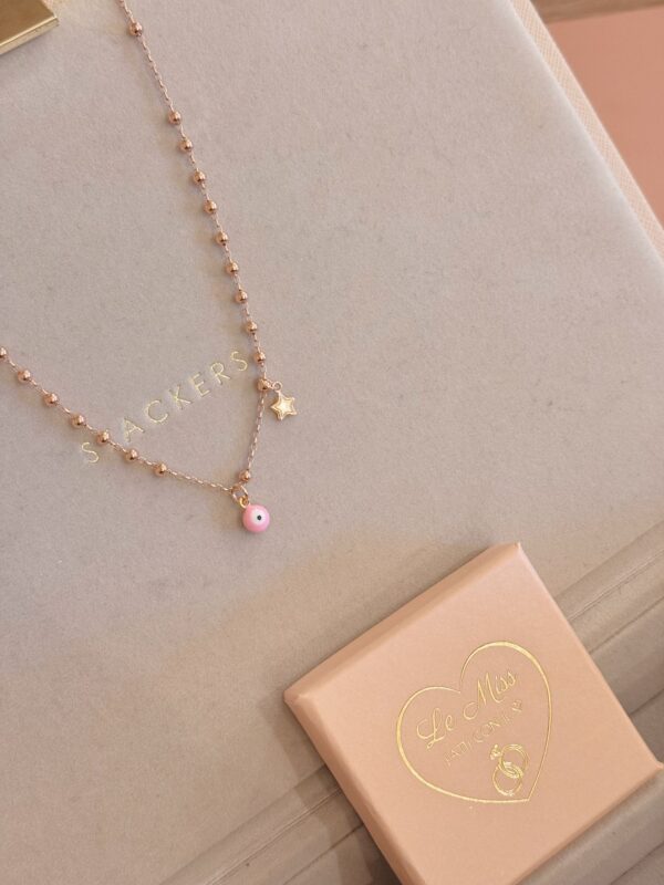 Collana mix sfere occhio e stella