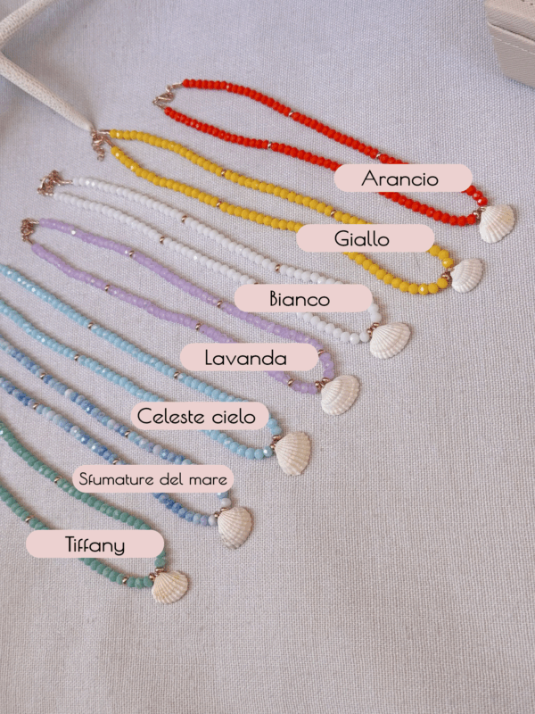Collana cristalli e conchiglia oro rosa - immagine 2