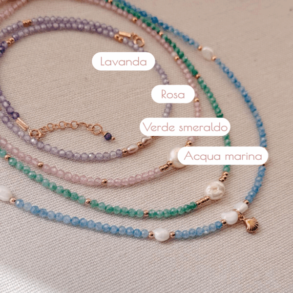 Collana mini zirconi perla big - immagine 3