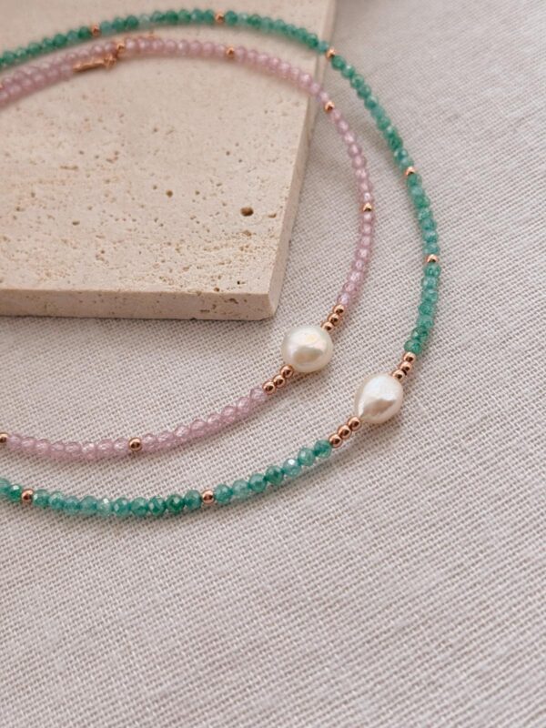 Collana mini zirconi perla big - immagine 2