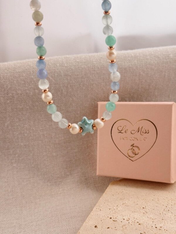 Collana pietre quarzo stella marina connettore - immagine 2