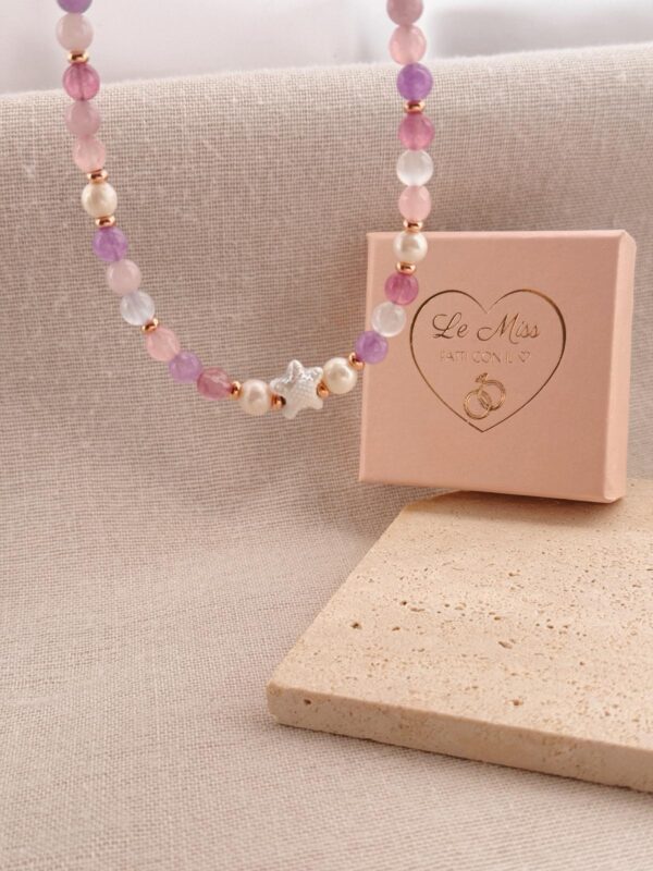 Collana pietre quarzo stella marina connettore - immagine 3