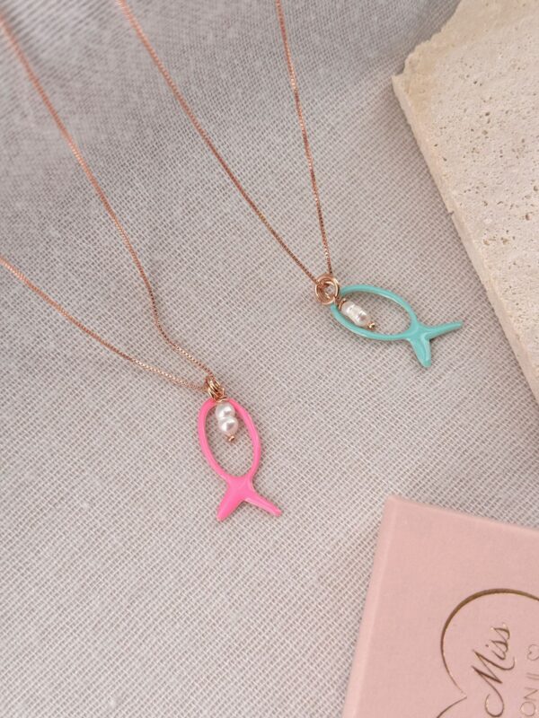 Collana pesce big e perla - immagine 3