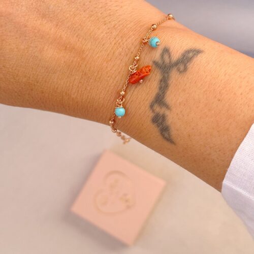 Bracciale mix sfere rametti e pietre