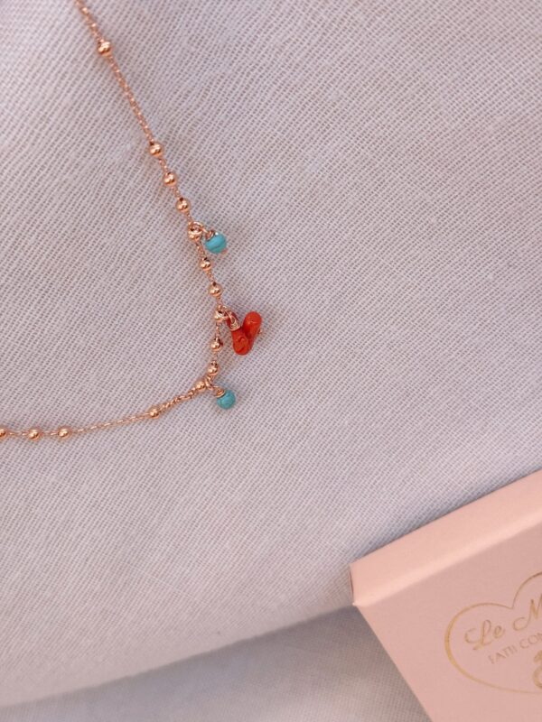Collana mix sfere rametti corallo - immagine 2