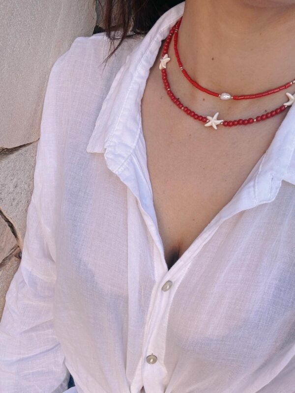 Collana sfere Corallo e stelle marine - immagine 2