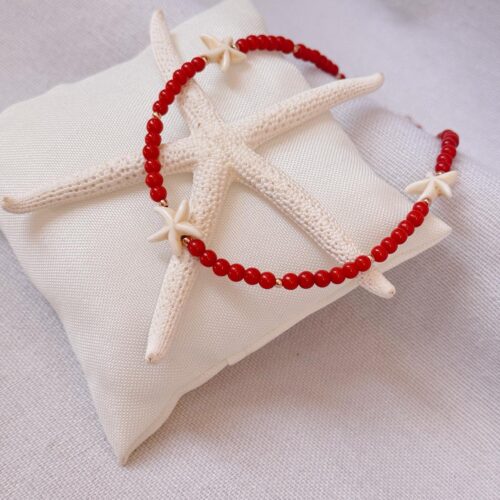 Collana sfere Corallo e stelle marine