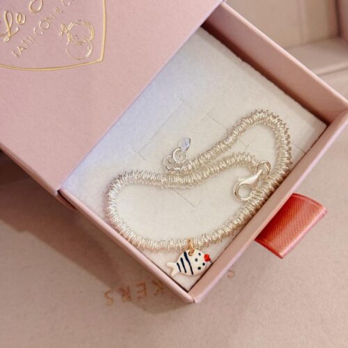 Bracciale rondelle diamantate pesciolino